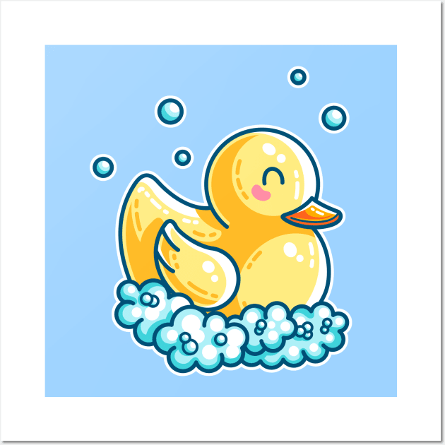 Kawaii Cute Bath Rubber Duck Wall Art by freeves